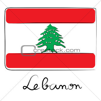 Lebanon flag doodle