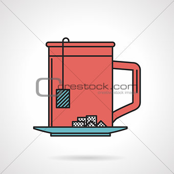 Tea mug flat vector icon