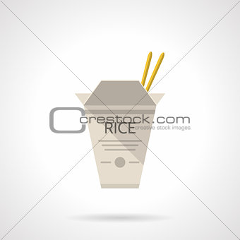 Rice box flat vector icon