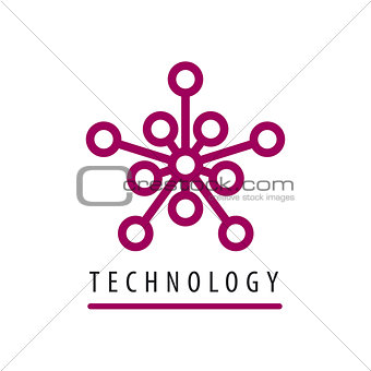 vector logo tech chip star