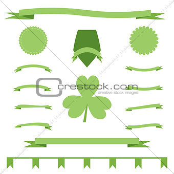 Green eco ribbons set of St. Patrick Day