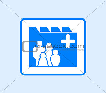 medical record icon with family