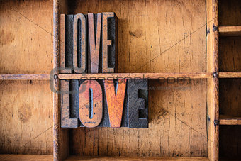 Love Concept Wooden Letterpress Theme