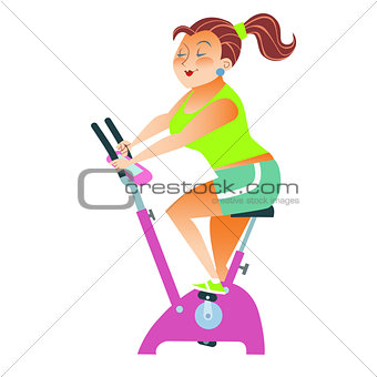sportsman girl exercise bike