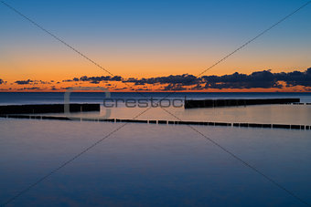 Sunset at the coast of Baltic Sea