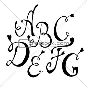 Hand drawn vector letters