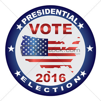 Vote 2016 USA Presidential Election Button Illustration