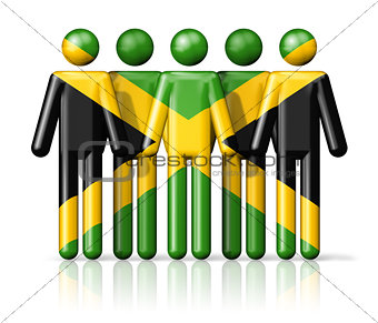 Flag of Jamaica on stick figure