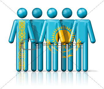 Flag of Kazakhstan on stick figure