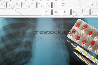 X-ray examination and keyboard