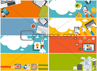 Modern Flat Design Banner Set for your Business Vector Illustrat