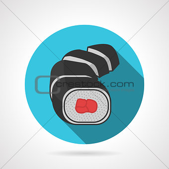 Flat color sushi rolls vector icon