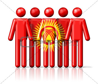 Flag of Kyrgyzstan on stick figure