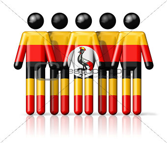 Flag of Uganda on stick figure