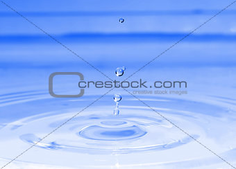 blue water drop, splash