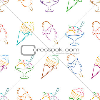 Ice cream pictogram, seamless