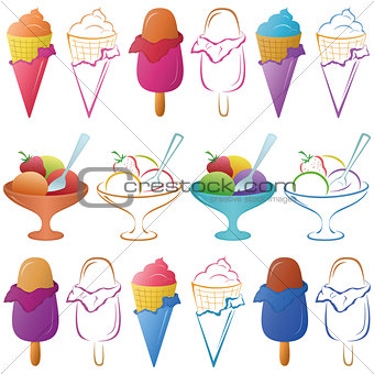 Ice cream, set