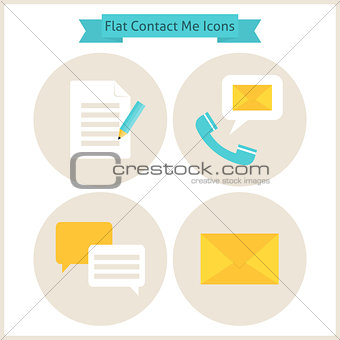 Flat Contact Me Website Icons Set
