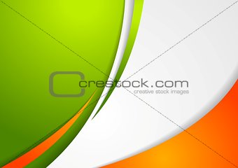 Corporate wavy abstract background. Irish colors