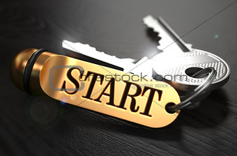 Start written on Golden Keyring.