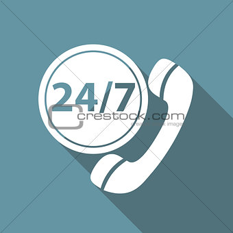 Customer service 24/7 Icon Vector Illustration