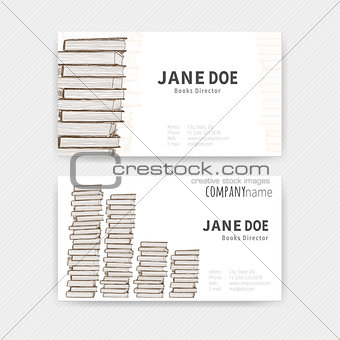Business cards with books texture