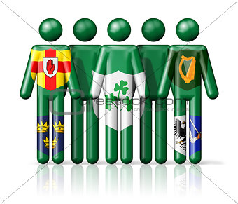 Flag of Ireland - IRFU on stick figure