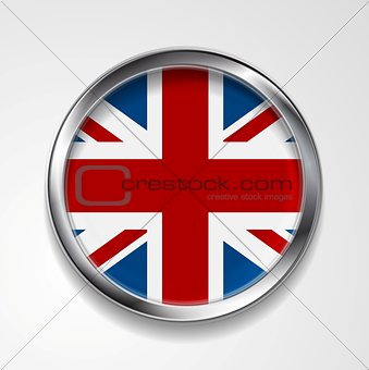 United Kingdom of Great Britain metal button flag
