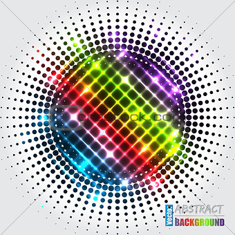Abstract halftone background with rainbow cross