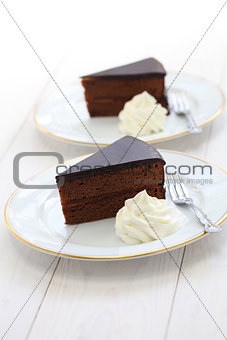 homemade sachertorte, Austrian chocolate cake