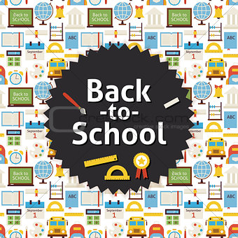 Flat Vector Back to School Background