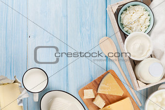 Dairy products. Sour cream, milk, cheese, egg, yogurt and butter