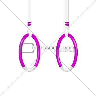 Gymnastic rings in purple and white design