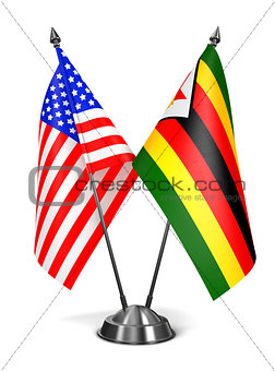 USA and Zimbabwe - Miniature Flags.