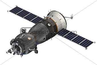 Spacecraft Over The White Background