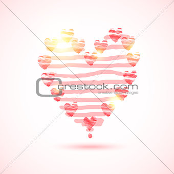 Pink striped heart