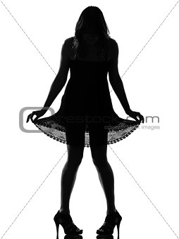 stylish silhouette woman showing her legs