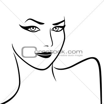 Abstract female face and shoulders