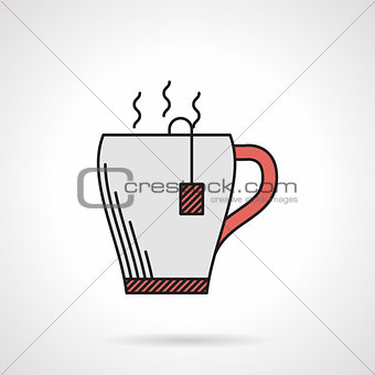 Elegant teacup flat color vector icon