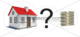 House with money and question mark
