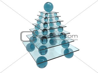 abstract three-dimensional pyramide in blue