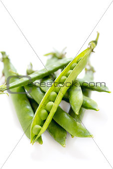 Pods of green peas.