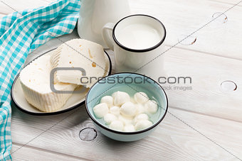 Milk, cheese and curd