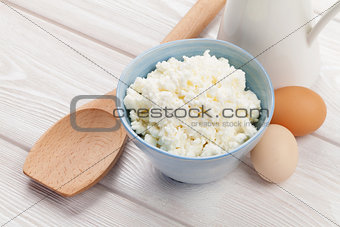 Curd, eggs and milk