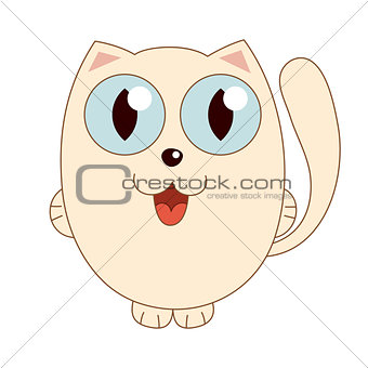 Vector illustration of beige funny fatty cat