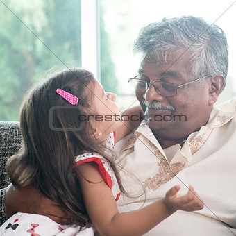 Granddaughter and grandfather 