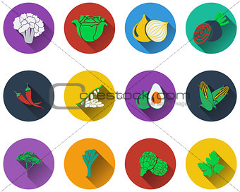 Set of vegetable icons 