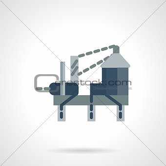 Oil drilling rig flat vector icon