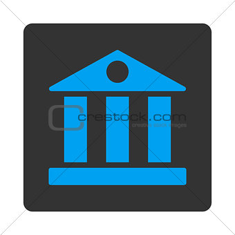 Bank flat blue and gray colors rounded button