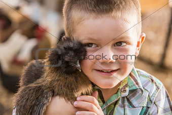 Handsome Young Boy with Show Chicken